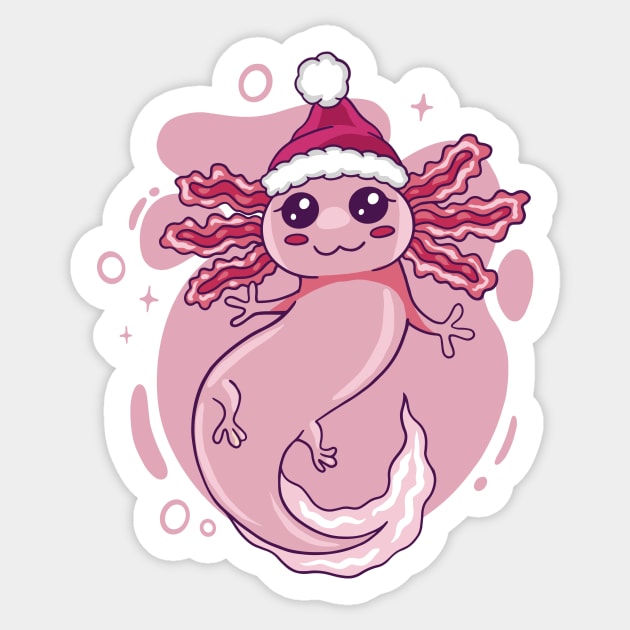 Cute Christmas Axolotl Cartoon Sticker by SLAG_Creative